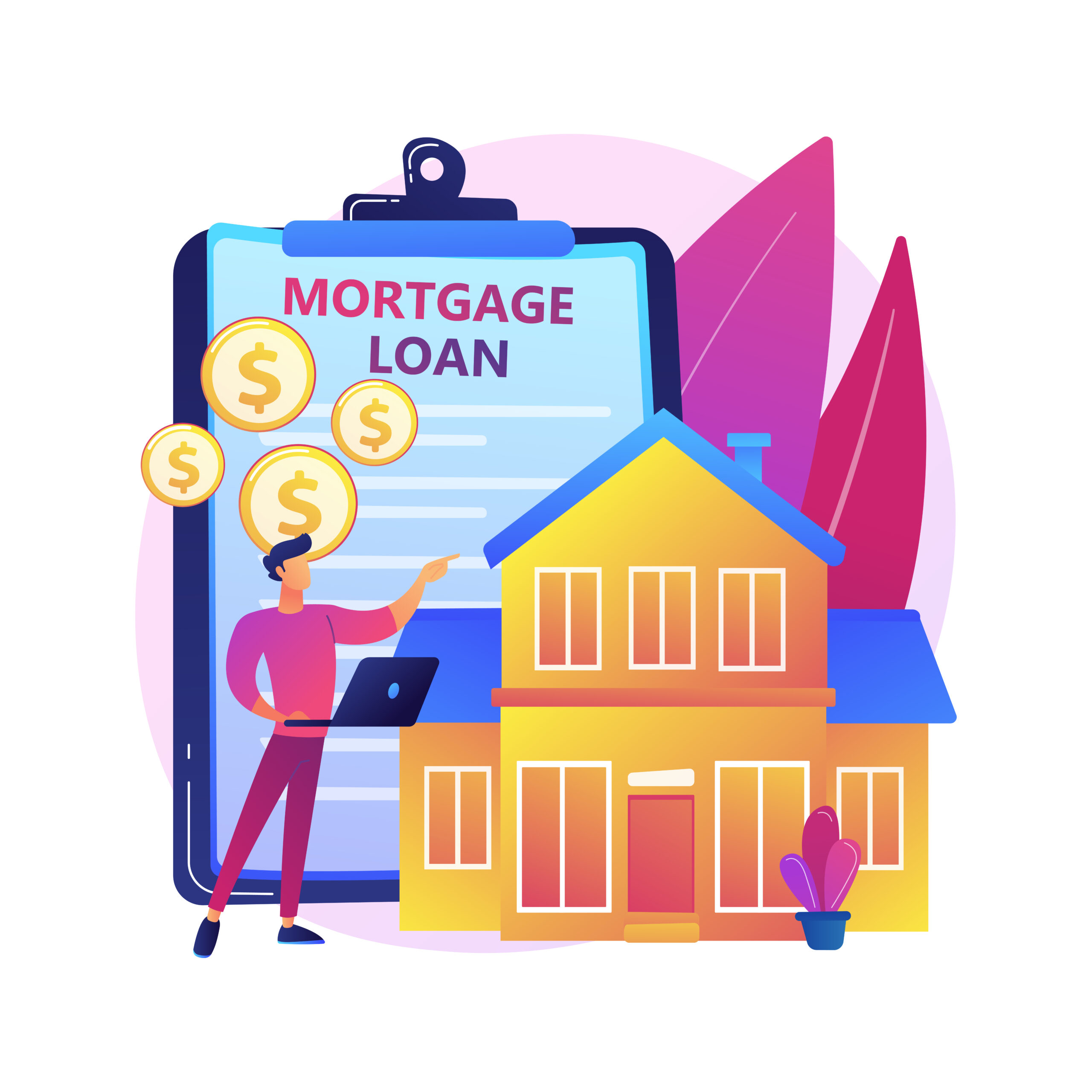 mortgage loan abstract concept vector illustration.
